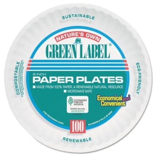 Green Label Paper Plates
